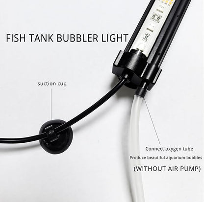 LED Aquarium Lights for Fish Tank,Submersible Fish Tank Light with Air Bubbler Hole Bubble Wall RGB Color Changing Brightness Adjustable Waterproof Remote Control Bubble Tube Light,5W 18inch