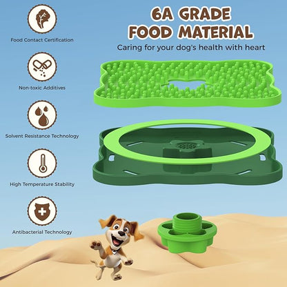 HOPET New Licking Mat for Dogs Crate, Interactive Large 7.1" Size Lick Mats for Boredom Relief & Anxiety Reduction, Soft & Safe Peanut Butter Lick Pad for Training(Flower-Shaped)
