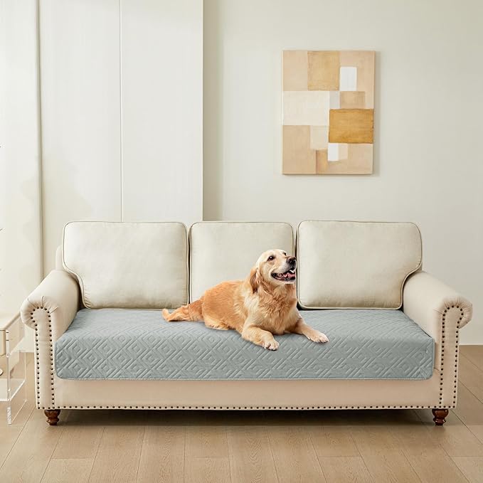 hyha Waterproof Dog Blanket, Soft Pet Bed Blankets, Waterproof Sofa Couch Cover for Dogs Washable, Reversible Pet Couch Covers for Sofa Furniture (30x90 Inch, Grey/Light Grey)