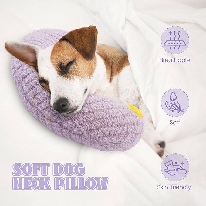 T'CHAQUE Cat Pillow, Dog Neck Pillow Anxiety Relief, Comfort Cat Pillows for Indoor Catsï¼ Ultra Soft Dog Calming Pillow Bed, Half Donut Cuddler Sleeping Improve Pillow Pet for Upper Spine Support