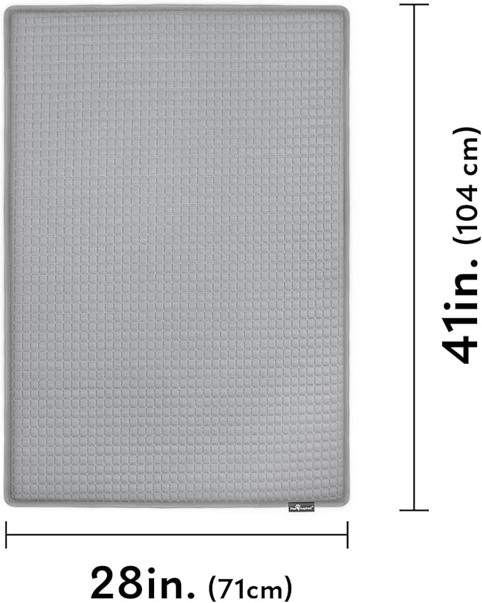 Paw Inspired Cooling Orthopedic Crate Pad for Dogs, Washable Memory Foam Dog Cooling Mat (41x28 Inch Large Size for 42 Inch Kennel, Gray)