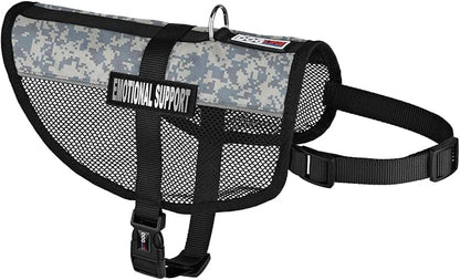 Dogline MaxAire Vest Emotional Support Removable Patch Adjustable Harness Reflective for Puppies Small Medium and Large Dogs 30 by 38 Inch Girth Urban Camo