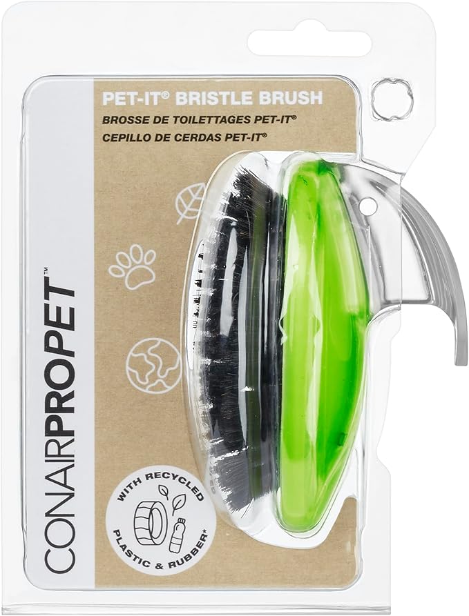 CONAIRPROPET Bristle Brush with Ergonomic Pet-It Design, Dog Brush for Removing Loose Hair