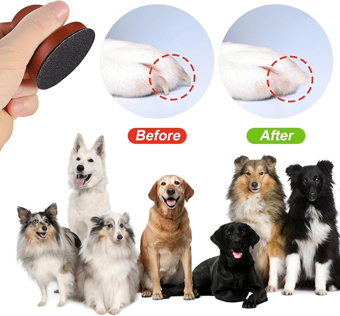 Dog Nail File, Pet Nail File Manual Dog Nail Grinder Easy Nail File Stress Free with Replaceable Sandpaper Wooden Dog Scratch Board Trimmer Kit for Pets Cats