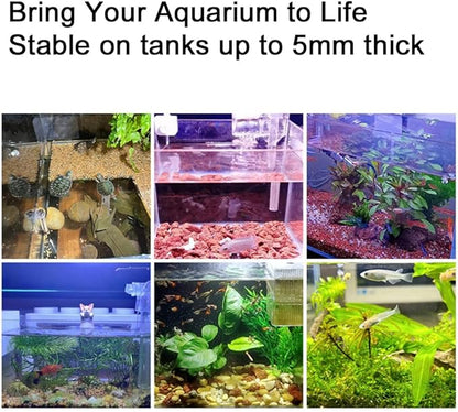 Tyasoleil Mini LED Aquarium Clip Light with 360° Rotation & Flexible Gooseneck, USB-Powered High Brightness Fish Tank Light for Aquatic Plants, Waterproof Cover, Eye-Caring Flicker-Free