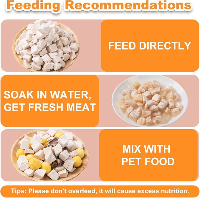 Freeze Dried Chicken Dog Treats - Raw Chicken Breast Cube High Protein Snacks for Training Healthy Limited Single Ingredient Grain Free Chicken Dices Easy Digest Pet Food (4 OZ)