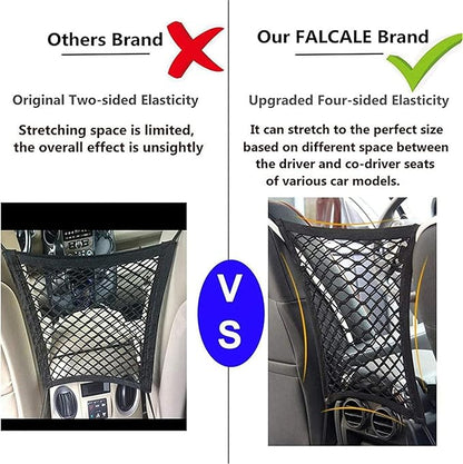 DYKESON Dog Car Net Barrier Pet Barrier with Auto Safety Mesh Organizer Baby Stretchable Storage Bag Universal for Cars, SUVs -Easy Install, Car Divider for Driving Safely with Children & Pets