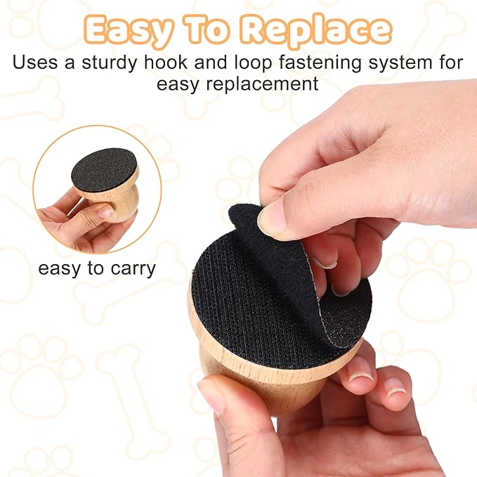 Dog Nail File Board with 3PCS Replaceable Sandpaper, Wooden Dog Nail Scratch Board Pad, Puppy Stress-Free Training Claw Care Emery Pad Treat Box Trimmers Accessories(Wood)