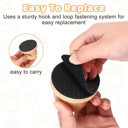 Dog Nail File Board with 3PCS Replaceable Sandpaper, Wooden Dog Nail Scratch Board Pad, Puppy Stress-Free Training Claw Care Emery Pad Treat Box Trimmers Accessories(Wood)