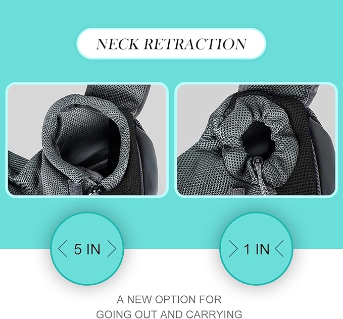 Dog Sling Carrier, Up to 5 lbs, Breathable Mesh Hand-Free Bag for Small Dogs Cat for Traveling, Hiking, Medium, Black