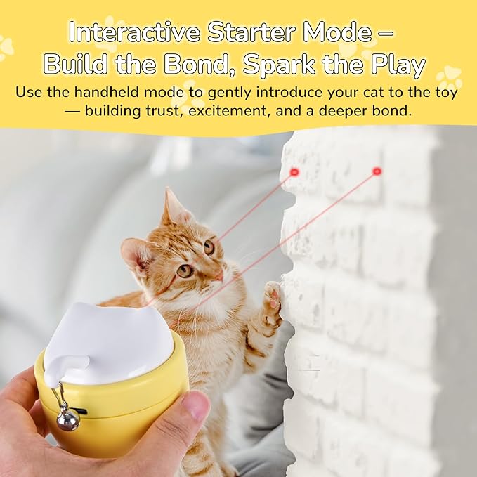 Cat Laser Toy Automatic with Dual Beams, Quiet 35–38dB Rotation, Wobble Base & 3 Modes – Automatic Laser Cat Toy for Indoor Cats and Kittens, Fun Interactive Play