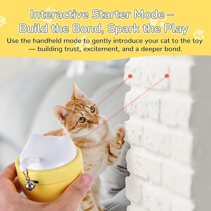 Cat Laser Toy Automatic with Dual Beams, Quiet 35–38dB Rotation, Wobble Base & 3 Modes – Automatic Laser Cat Toy for Indoor Cats and Kittens, Fun Interactive Play