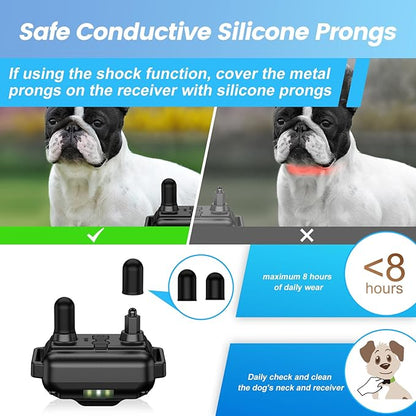 Dog Training Collar with 7 Training Modes, 2600Ft Remote Electronic Dog Shock Collar, Electric Shock Collar for Small Medium Large Dogs (Green)