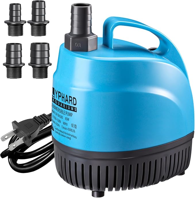 LYPHARD AQUARIUMS 85W Submersible Water Pump, 872GPH High Lift 10.8ft Aquarium Pumps for Fish Tank, Pond, Fountain, Hydroponics, Waterfall