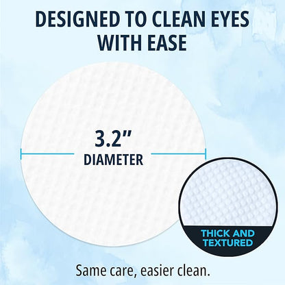 NOVEHA 150PCs Cat & Dog Eye Wipes Tear Stain Remover for Discharge and Crust | White Pet Face Wipes | Easy Daily Pets Gentle Eye Cleaner for Whitening & Cleansing Without Irritation | Round Wipes