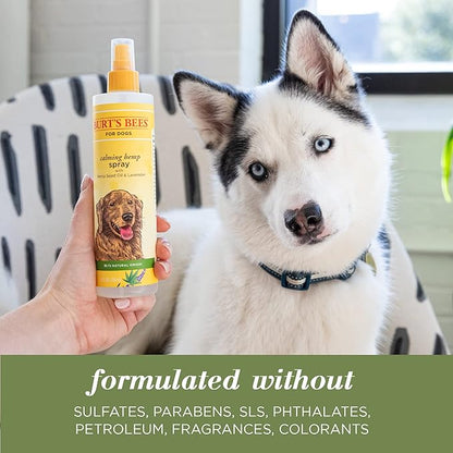 Burt's Bees for Pets Calming Spray with Hemp, 99.7% Natural Origin Formulas, Spray for Calming Dogs, Dog Anxiety Relief Spray, Calming Care for Dogs 10oz