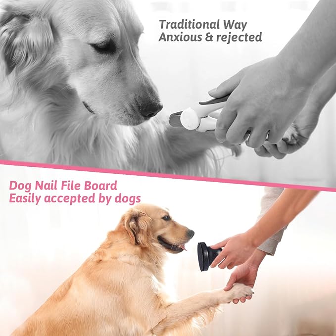 Dog Nail File Board, Dog Scratch Pad for Nails, Dog Nail Scratch Board for Dogs, Nail File for Dogs, Cat Nail File, Nail Dremel Tool for Dogs, Pet Nail File with 3 Pcs Replaceable Sandpaper(Wood)