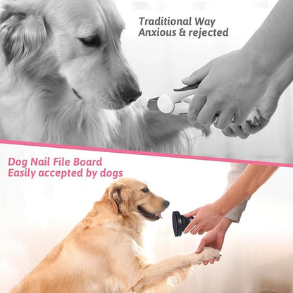 Dog Nail File Board, Dog Scratch Pad for Nails, Dog Nail Scratch Board for Dogs, Nail File for Dogs, Cat Nail File, Nail Dremel Tool for Dogs, Pet Nail File with 3 Pcs Replaceable Sandpaper(Wood)