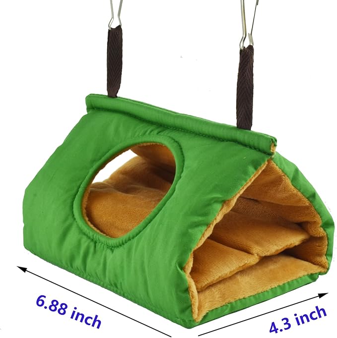 Winter Warm Bird Nest House Parakeet Hanging Hammock Bed Cockatiel Parrot Cage House Tent Plush Snuggle Hut Budgies Sleeping Hideaway with Pad Lovebirds Conures Quaker Rats