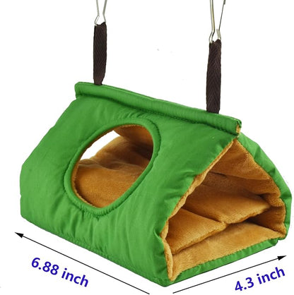 Winter Warm Bird Nest House Parakeet Hanging Hammock Bed Cockatiel Parrot Cage House Tent Plush Snuggle Hut Budgies Sleeping Hideaway with Pad Lovebirds Conures Quaker Rats