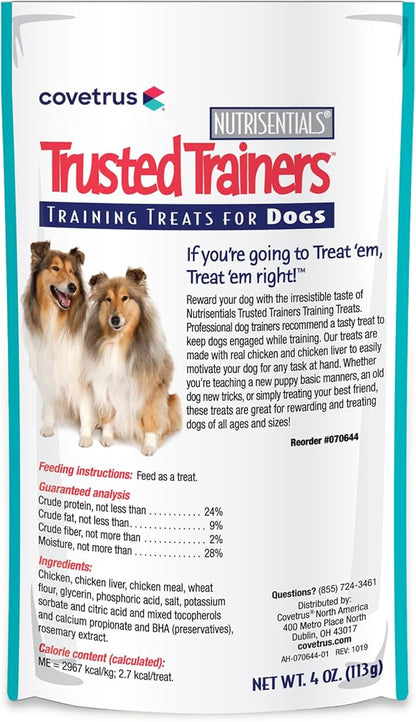 NutriSentials Trusted Trainers Training Treats for Dogs - Soft Dog Treats for Small, Medium & Large Dogs - Chicken Flavor - 3 Pack - 4 oz