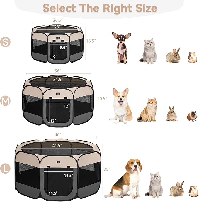 A4Pet Portable Kitten Playpen for Cats, 27" Foldable Pet Playpen for Puppy/Cat/Rabbit/Chick, with Removable Zipper Top & Mesh Panel(11_ _ 7.5_)