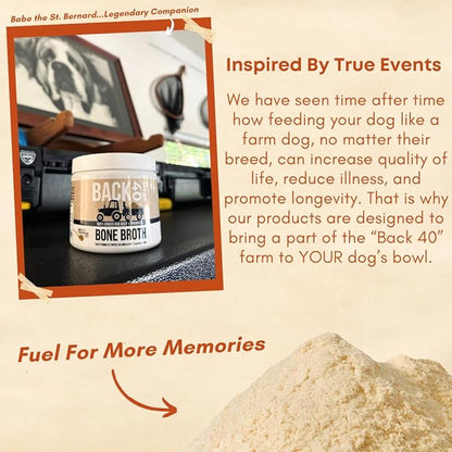 Grass-Fed Beef Bone Broth Powder for Dogs with Probiotics, Chondroitin & Glucosamine – Supports Gut Health, Joint & Immune System – Human Grade Dog Food Toppers for Picky Eaters, 6.4oz