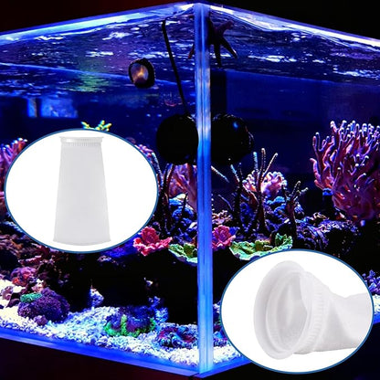 Jecery 16 Pack 4 Inch Ring Filter Socks 200 μm Aquarium Filter Bags Aquarium Socks for Tank Sump Saltwater Freshwater(9 × 4 inches)