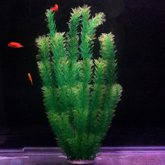 Hamiledyi Aquarium Plants Plastic Decor Fish Tank Green Decorations Plants Ornament Safe for All Fish,Extra Large 23-inch Tall, 2 Packï¼_reen Style Aï¼