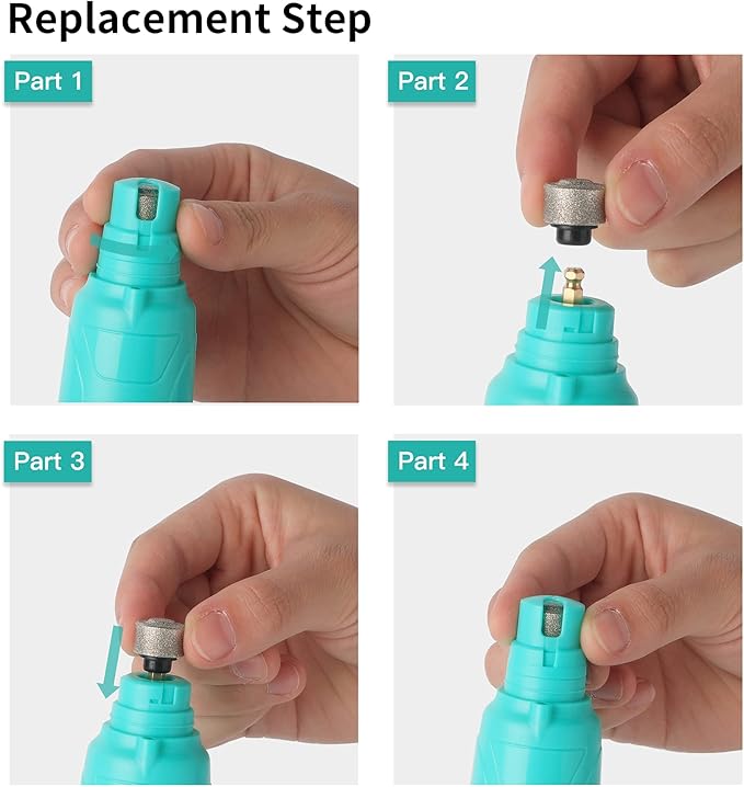 Toozey Dog Nail Grinder with LED Light, Professional 2-Speed Electric Pet Nail Trimmer with 2 Grinding Wheels, Rechargeable Quiet Dog Nail File Painless Paws Grooming for Small Medium Large Dog & Cat