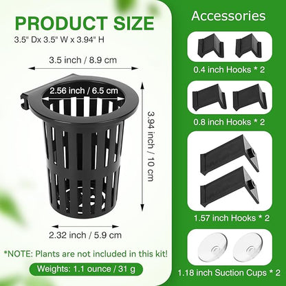 2025 New Upgraded Large Aquarium Plant Holder with 1.57-inch Extension Hooks and Suction Cups for Fish Tank Aquaponic Plant Cultivation and Aquascape Accessories Decorations (2 PCS)