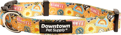 Downtown Pet Supply - Best, Cute & Fancy Dog Collar - Lightweight Adjustable Dog Collar with Quick Buckle & D-Ring - Hand Wash Safe - Good Vibes - S - Small Dog Collar