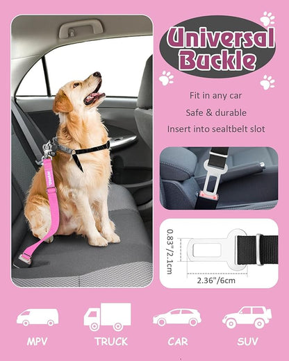 Vastar 2 Packs Adjustable Pet Dog Cat Car Seat Belt Safety Leash Vehicle Seatbelt