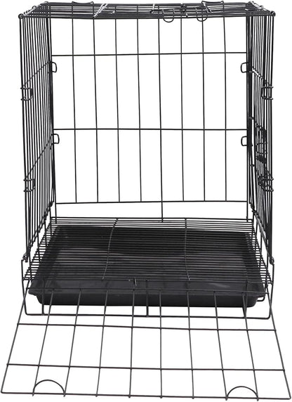 POPETPOP Dog Kennel Pet Folding Cage Collapsible Dog Cage Indoor Outdoor Dog Crate Small Metal Wire Dog Crate with Leak- Pan Portable Pet Cage for Puppy Cat Rabbit Large Dog Crate
