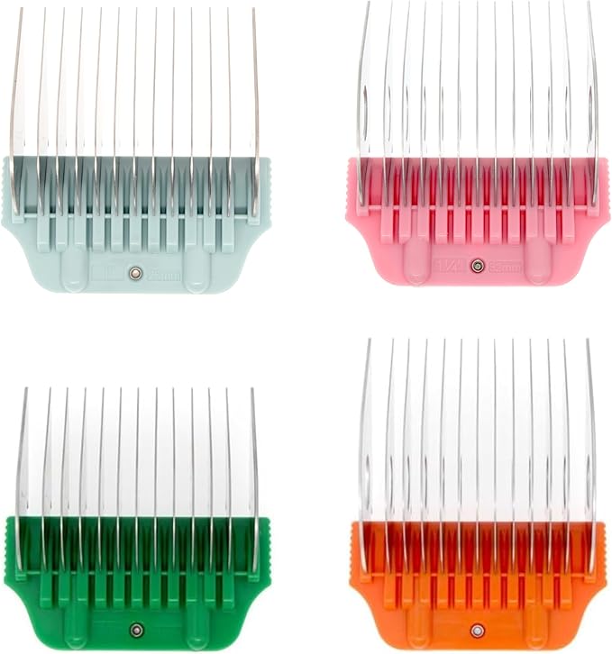 22mm 25mm 32mm 38mm Wide Clipper Guard Attachment Set for A5 Series Clippers| Stainless Steel Blade for Professional Dog Groomers| Snap-On/Off Design Wide Guard Combs for Dog Grooming