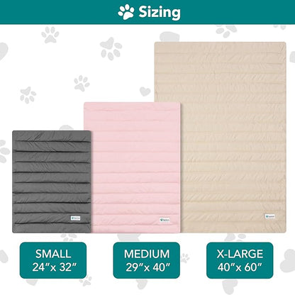 PetAmi Cooling Mat for Dog, Premium Pet Cooling Blanket for Crate Kennel, Indoor Cat Cool Sleeping Pad, Q-MAX Cold Sofa Couch Cover for Summer, Gray/Light Grey, Small (24x32)