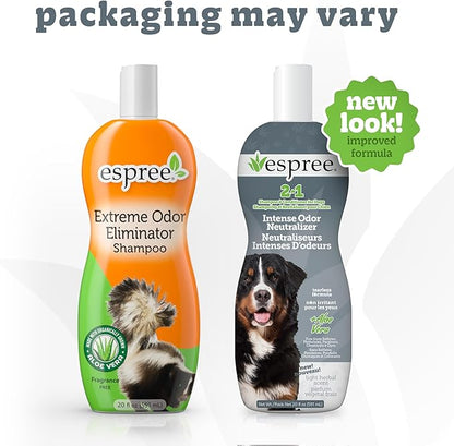 Espree Intense Charcoal Odor Neutralizer Dog Shampoo & Conditioner, Eliminates Stubborn Dog Odors, Plant Based Ingredients, 2 in 1, Charcoal-Infused Odor Neutralizer for Dogs, Cruelty-Free, 20oz