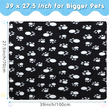 Eccliy 20 Pcs Puppy Blanket Pet Soft Fleece Dog Blankets Warm Felt Throw Sleep Mat Bed Covers for Doggie Puppy Pet Dogs Cat, 20 Styles(39 x 27.6 Inch,Paw)