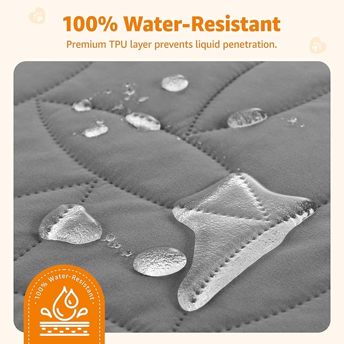 LOOBANI 2 Pack Waterproof Dog Blanket, Reversible and Washable Pet Bed Covers, Protects Furniture, Couch, Bed, and Car from Spills and Scratches, Soft and Cozy for Large Dogs and Puppies, 82x102In