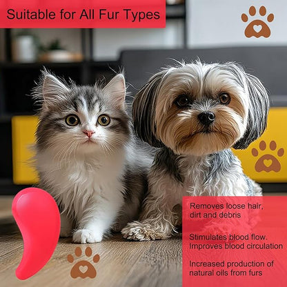 Puppy Brush, Soft Dog Brush for Grooming, Puppy Hair Remover Brush Comb, Grooming Tool for Poodles,Teddy, Yorkies, Maltese, Shih Tzu, Chihuahua, Rose red