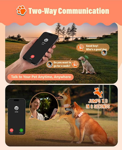 GlocalMe PetPhone GPS Tracker for Dog and Cat, AI Health Alerts and Two-Way Call, Real Time Tracking and Virtual Fence, Pet Tracker with 6 Advanced Location Technologies, Unlimited Range