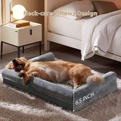 BFPETHOME Dog Beds for Large Dogs, Orthopedic Dog Bed for Medium Large Dogs,Big Waterproof Couch Dog Pet Bed with Removable Washable Cover