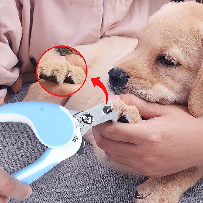Pet Nail Clippers, Dog Nail Trimmers with Safety Guard to Avoid Excessive Cutting Nails, Dog Grooming Clippers has a Variety of Colors Suitable for Dogs, Cats and Other Petsï¼_lueï¼