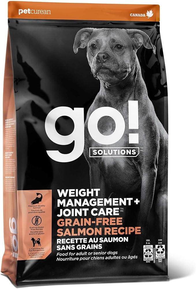 Go! Solutions Weight Management + Joint Care, Grain-Free Dry Dog Food, Salmon Adult and Senior Recipe, 3.5 lb Bag