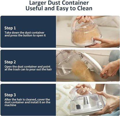 Dog Hair Vacuum & Grooming Kit, 12000Pa Strong Pet Grooming Vacuum, 2L Large Capacity for Shedding Grooming Hair, Quiet, 5 Pet Grooming Tools