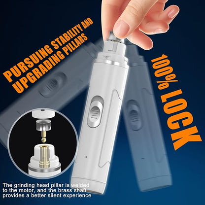 Dog Nail Grinder Quiet - Professional 2-Speed Electric Pet Nail Trimmer with Guard, Rechargeable & Painless Claw Grinder for Small Medium Large Dogs & Cats, Low Noise & Vibration