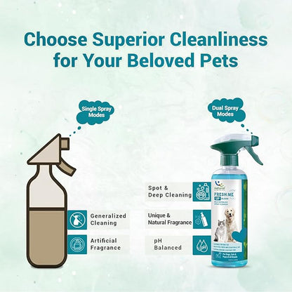 Natural Remedies Fresh Me Up Bloom Waterless Spray Cleanser for Dogs and Cats - Dry Shampoo- Grooming Bath Supplies- Pet Deodorizer, Lick Safe, Hypoallergenic & Sulphate Free, All Breeds,14.20 fl. oz.