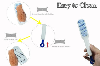 Stretchable Puppy Brush ï¼ Soft Dog Brush - Gentle Grooming Brush for Small Dogs, Perfect for Yorkie, Shih Tzu, Maltipoo ï¼_og Hair Remover Brush (White)