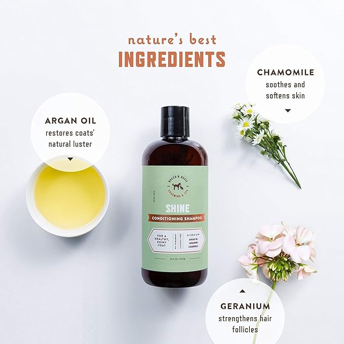 Rocco & Roxie Supply Co. Dog Shampoo and Conditioner - Soothe Oatmeal Shampoo for Itch Relief, Calm Hypoallergenic Shampoo for Sensitive Skin, and Shine Argan Oil Pet Wash - Puppy Bathing Supplies