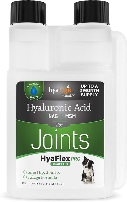 Hyalogic HyaFlex Pro-Complete Dog Joint Supplement, Canine Joint Support – Hyaluronic Acid Joint Supplement for Dogs –w/Glucosamine MSM Supplement 30-60 Day Supply, Cartilage & Coat Supplement